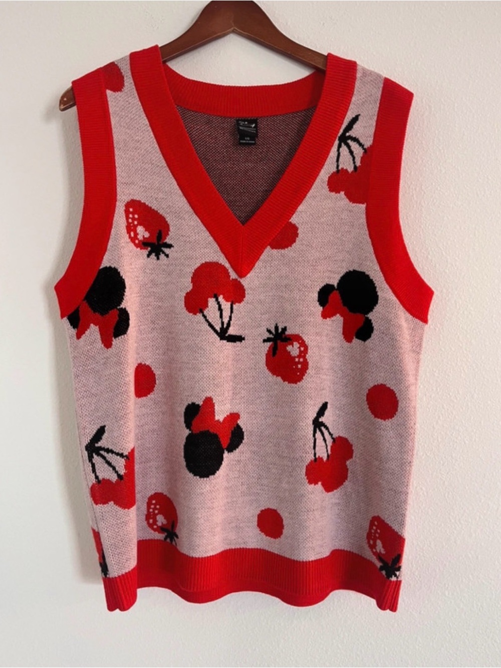Disney x Her Universe Mickey Cherry Print Sweater Vest - Picture 2 of 5